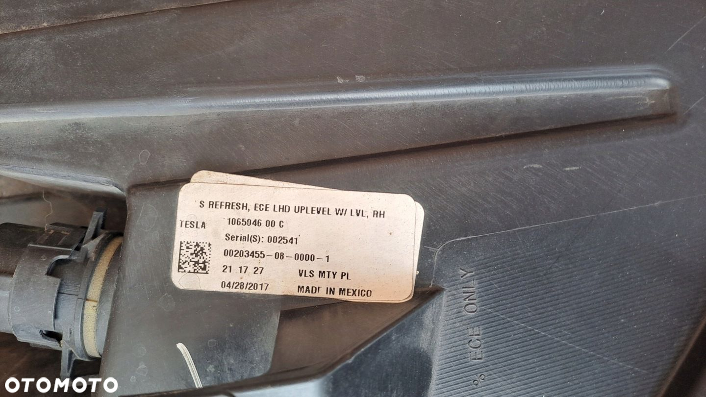 TESLA S LIFT PRAWA LAMPA FULL LED ŁADNA 1065046 UŻYWANA - 5