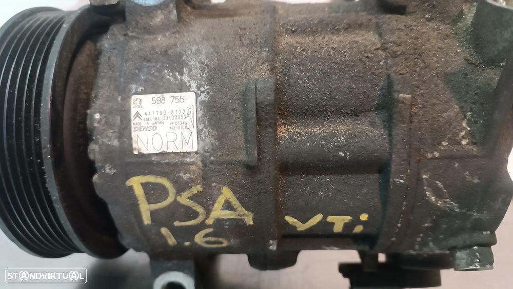 COMPRESSOR DO AC PEUGEOT 308 / CITROEN C4 II 1.6VTI REF: 598755 447191-8122 - 4