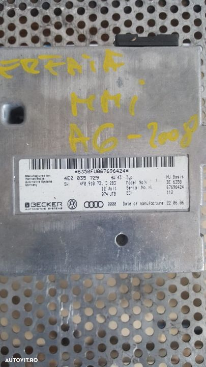 Modul Interfata MMI Audi A6 4F Dezmembrez Audi A6  3.0 TDI Quattro - 3