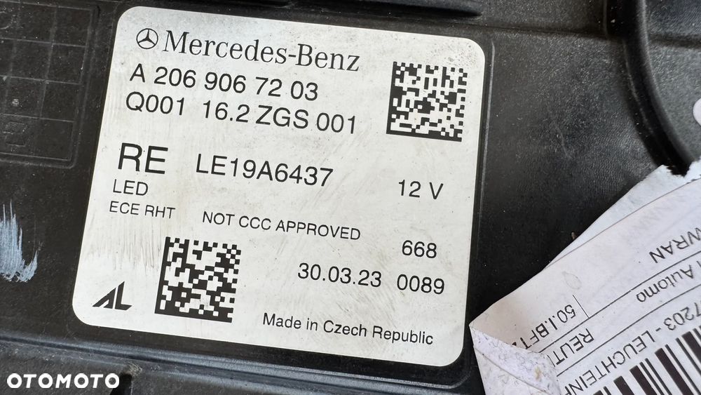 Lampa Mercedes C klasa W206 A206 Performance prawa Przód Przednia - 7