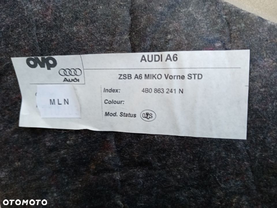 Tunel środkowy osłona tunelu Audi A6 C5 4B0863241N - 7