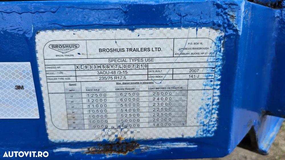 Broshuis 3 axe Semiremorcă platformă extensibila la 46 m - 8