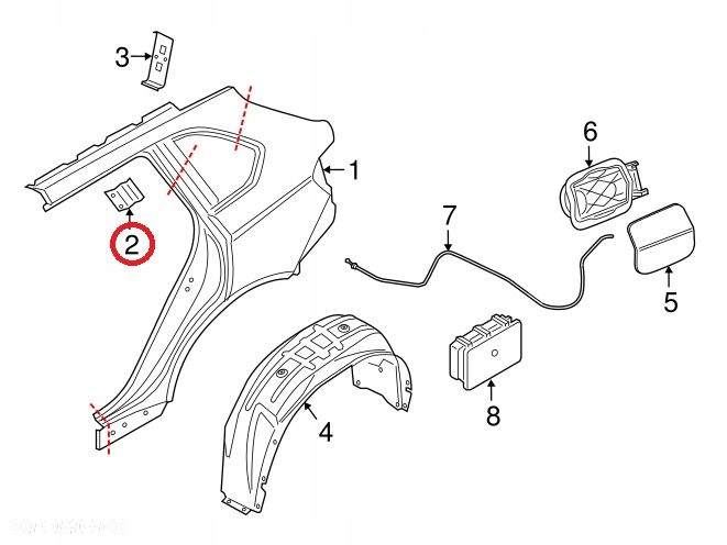 BMW X6 F16 BLACHA WZMACNIAJĄCA SŁUPKA C PRAWA - 4