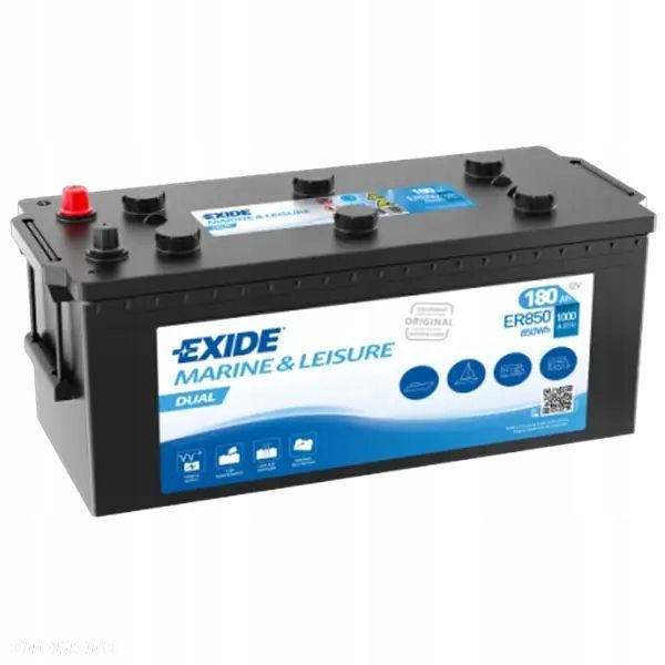 Akumulator Exide Dual MarineLeisure 180Ah 1000A ER850 L - 1