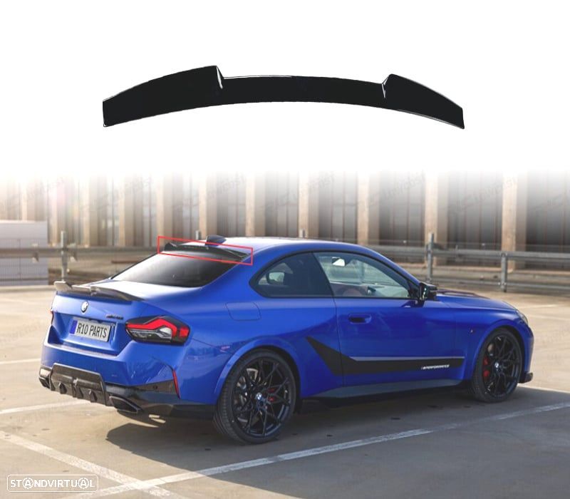 AILERON SPOILER TETO BMW G42 G87 22- LOOK M2 PRETO BRILHANTE - 1