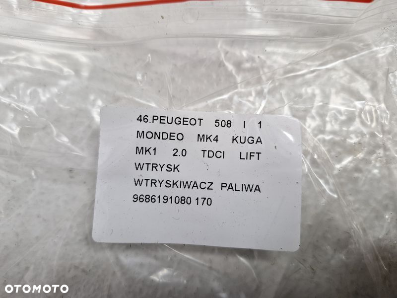 PEUGEOT 508 I 1 MONDEO MK4 KUGA MK1 2.0 TDCI LIFT WTRYSK WTRYSKIWACZ PALIWA 9686191080 - 4
