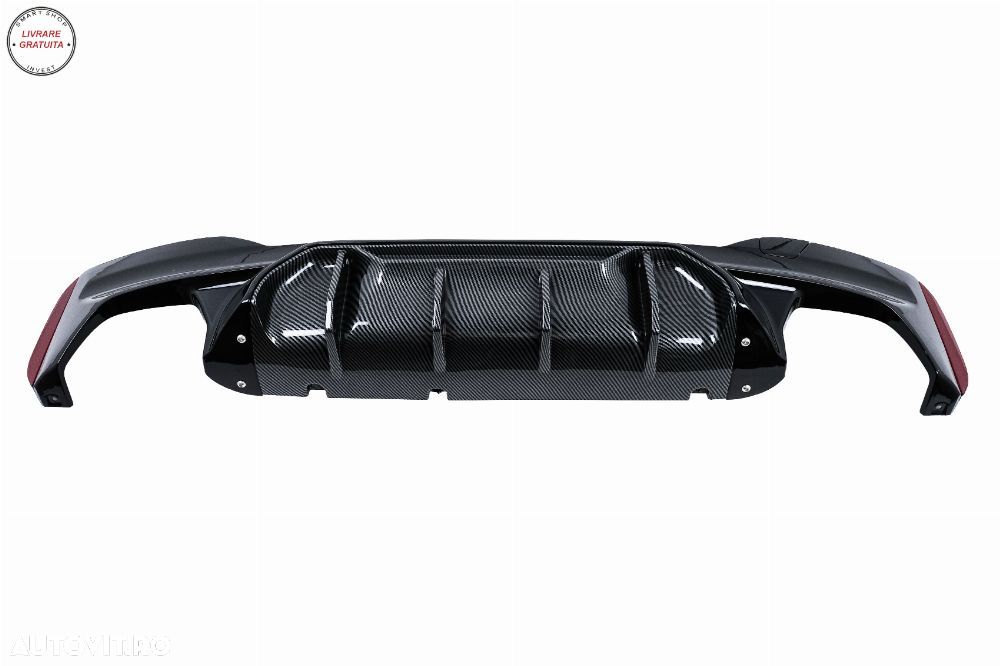 Difuzor Bara Spate BMW Seria 5 G30 G31 (2017-2024) M5 Design Negru Lucios cu Inser- livrare gratuita - 3
