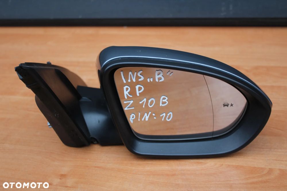 LUSTERKO ZEWNĘTRZNE PRAWE PRZEDNIE PRAWY PRZÓD OPEL INSIGNIA B Z10B 10 PINÓW ASYSTENT PODŚWIETLENIE  UK - 1