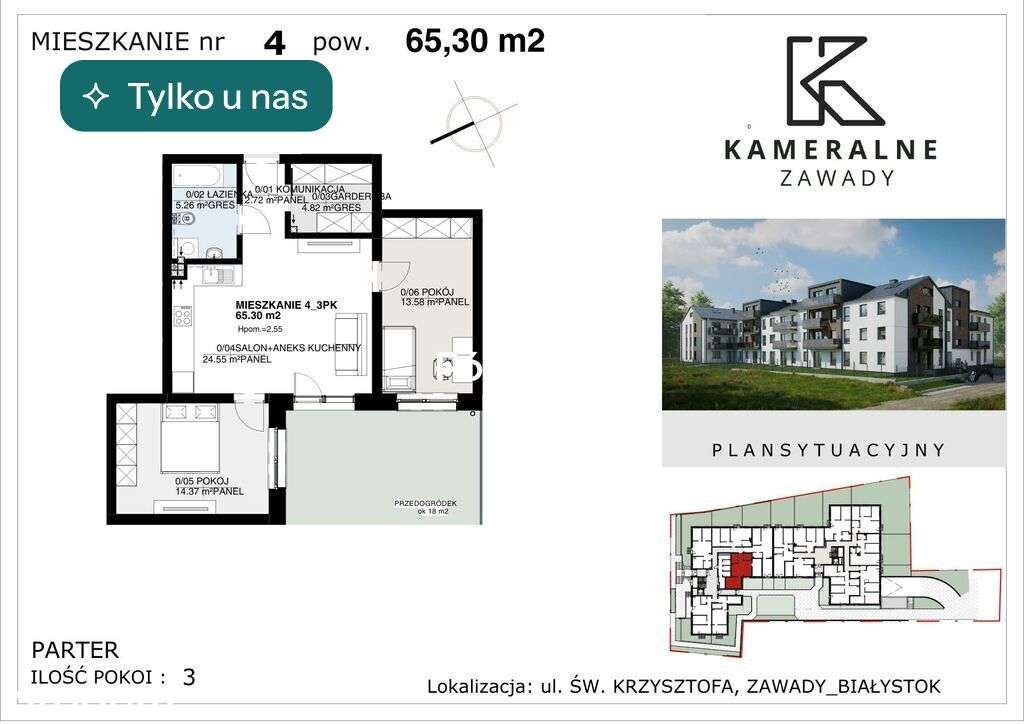 Kameralne Zawady - 65,30m2 z ogródkiem