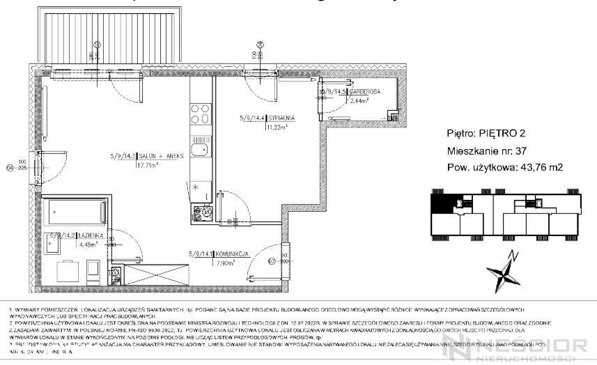 Nowe 2 pokoje 43 m² | inwestycja Nowy Świat
