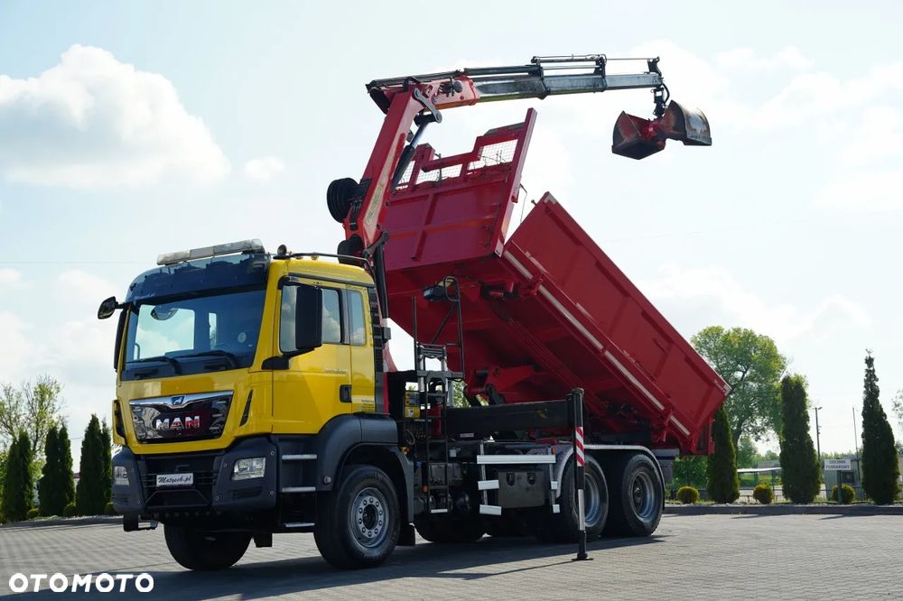 MAN TGS 26.420 / 6x4 / WYWROTKA 2 STRONNA / HYDROBURTA / BORDMATIC + HDS PALFINGER 18002 / ROTATOR / PILOT / EURO 6 - 2