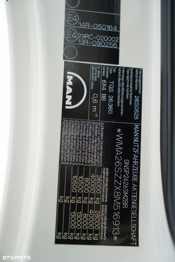 MAN TGS 26.360 / 6X4 / 2 STRONNA WYWROTKA / HYDROBURTA / BORDMATIC MANUAL - 38