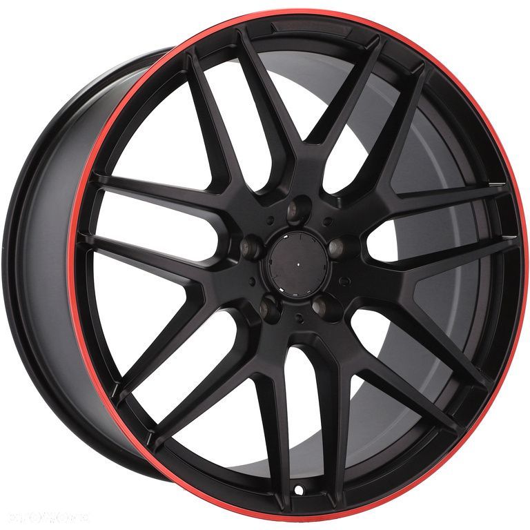 4x Nowe Felgi 21 m.in. do MERCEDES Klasa G W460 W461 W463 AMG Czarne Czerwony Rant - FE115 (HE762) - 9