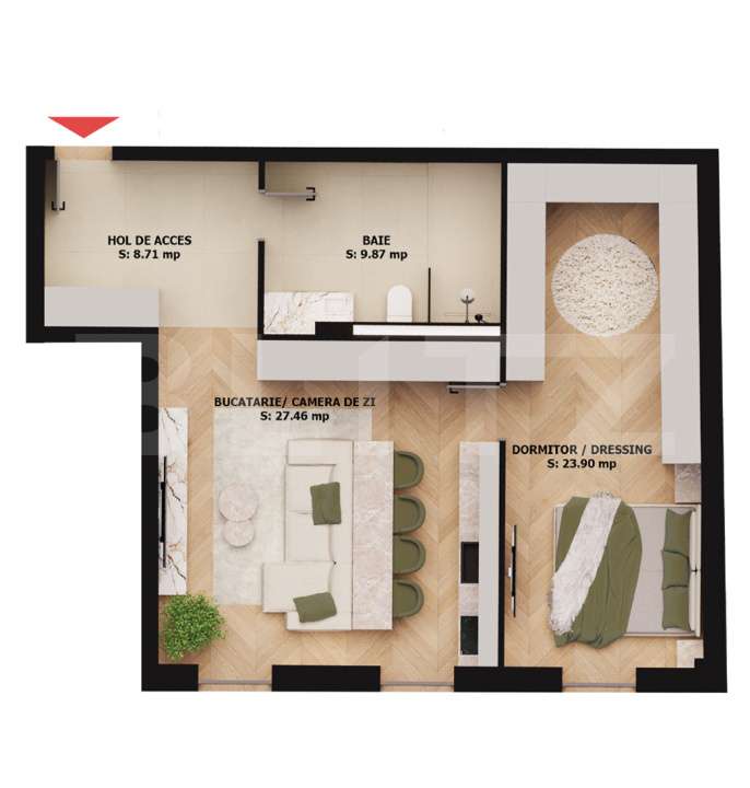 Apartament 2 camere, dressing walk-in | EAS Residence — fotografia 1