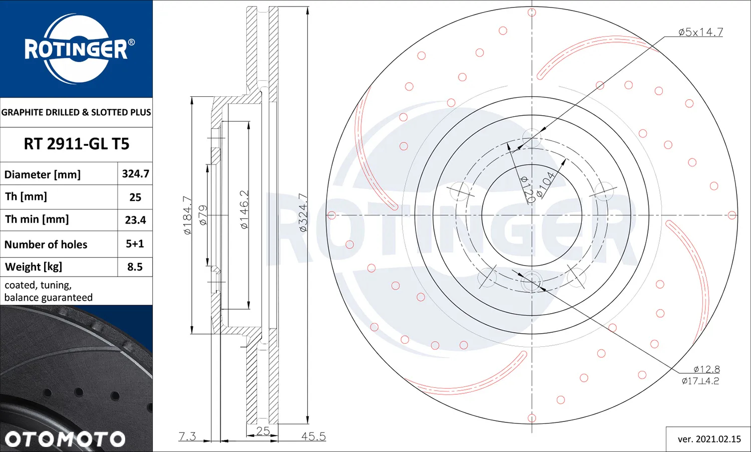 TARCZE ROTINGER BMW 3 E46 330i d 325mm - 2
