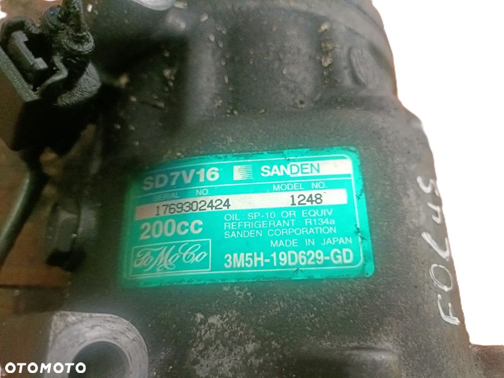 FORD FOCUS C-MAX I 03-06 1,6 TDCI SPRĘŻARKA KOMPRESOR KLIMATYZACJI SANDEN SD7V16 3M5H-190629-GD * - 4