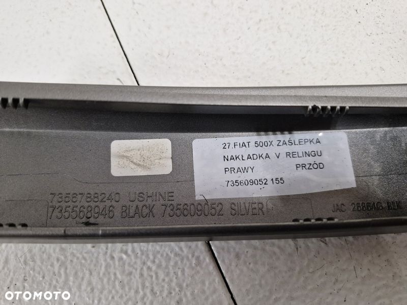 fiat 500 x zaślepka nakładka osłona relingu prawy przód prawa przednia 735609052 - 5
