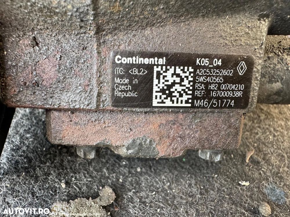 Pompa injectie Continental Dacia Duster Nissan Qashqai Juke Renault Fluence Clio 3 Megane 3 1.5 dci 110cp Euro 5 2014 h8200704210 A2C53252602 - 2