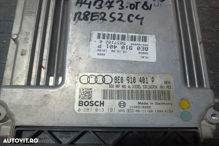 ECU Calculator Motor 8E0910401P 0281013191 - 3.0 TDI 8E0910401P 02810 - 3