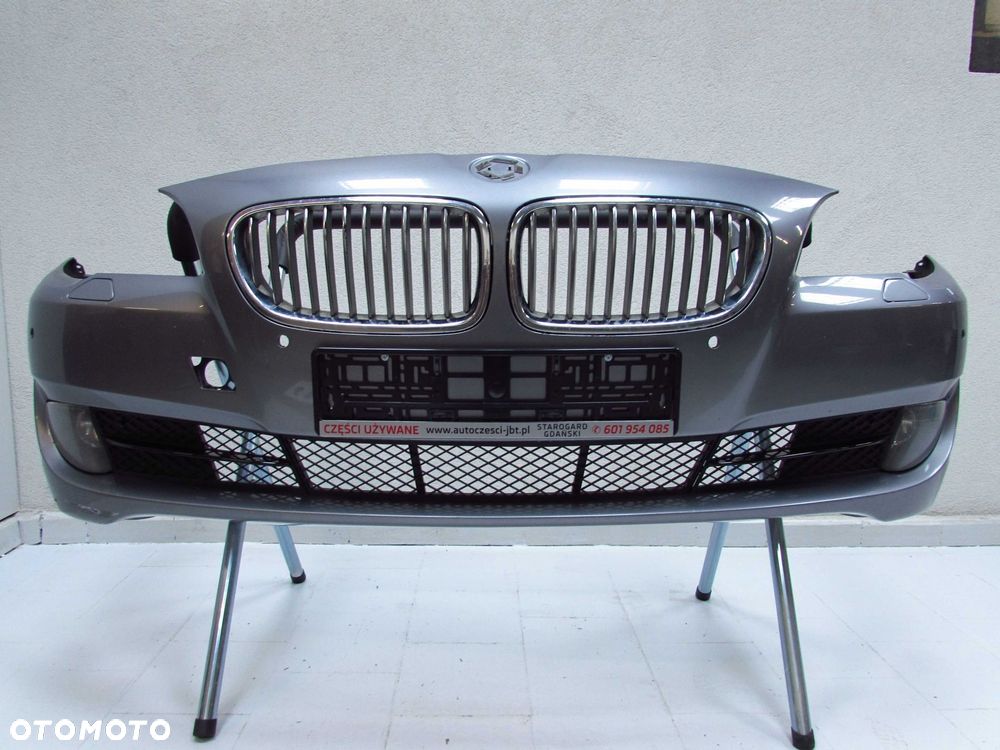 BMW 5 F10 F11 09-14 ZDERZAK PRZOD PDC SPRYSKI GRIL ATRAPA HALOGENY SPACEGRAU - 1
