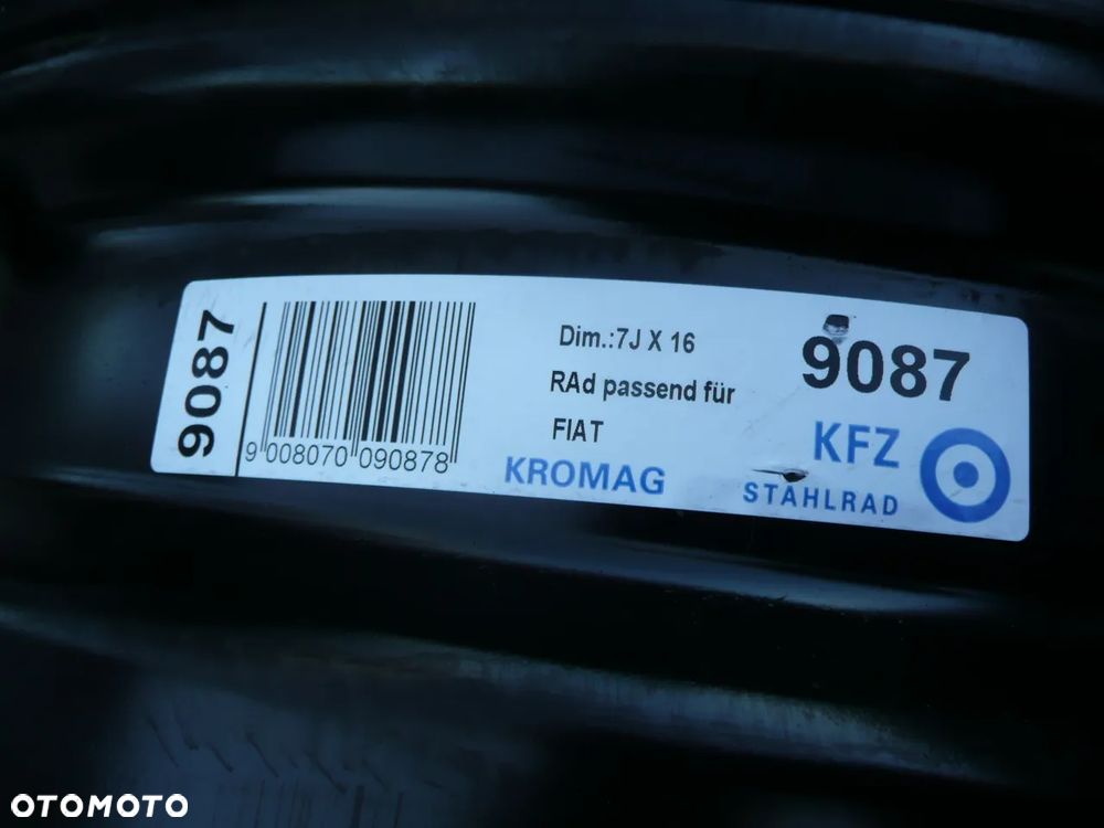 16” - Felgi Stalowe - 4x98 r16 cali - FIAT Bravo , 500 , Fiorino , Citroen NEMO , Peugeot BIPPER , Ford Street KA , Alfa Romeo , Lancia - ORYGINAŁ - 4