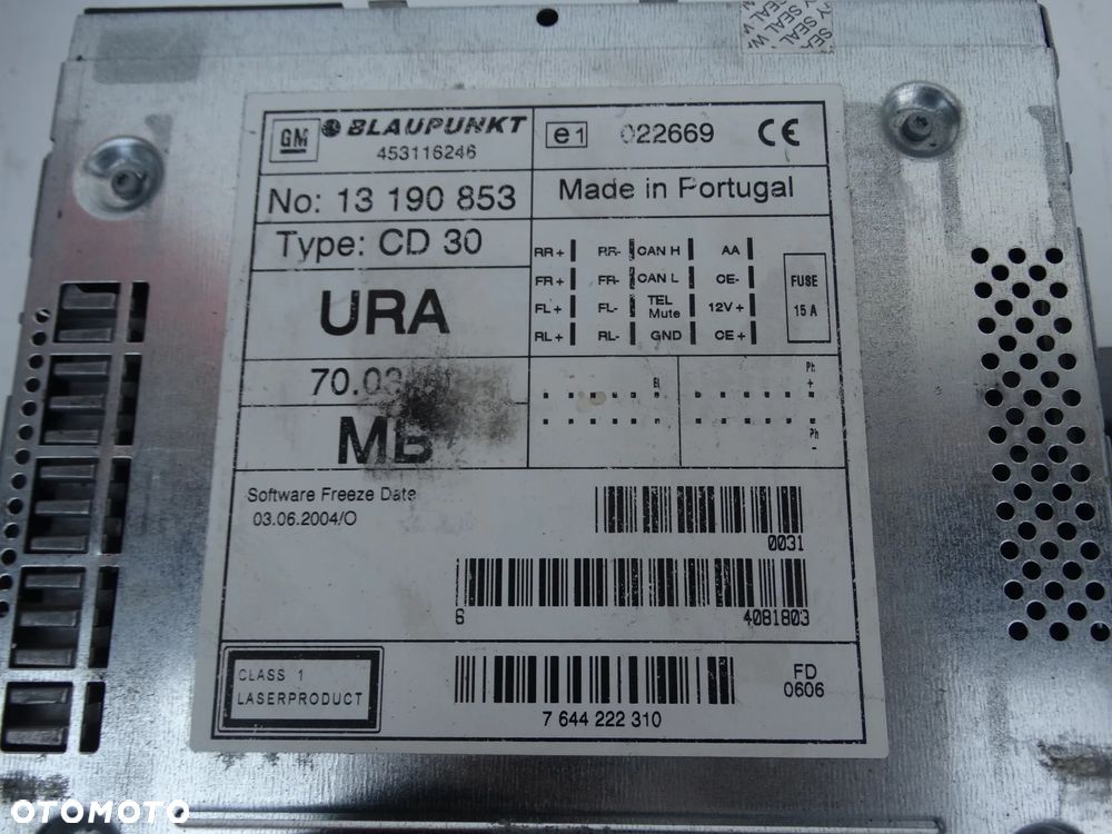 RADIO CD CD30 13190853 OPEL VECTRA C SIGNUM F-VAT - 3