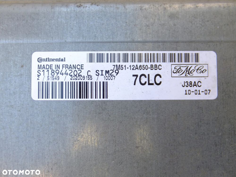 sterownik silnika ford focus mk2 1,6 B 2009r 7M51-12A650-BBC - 3