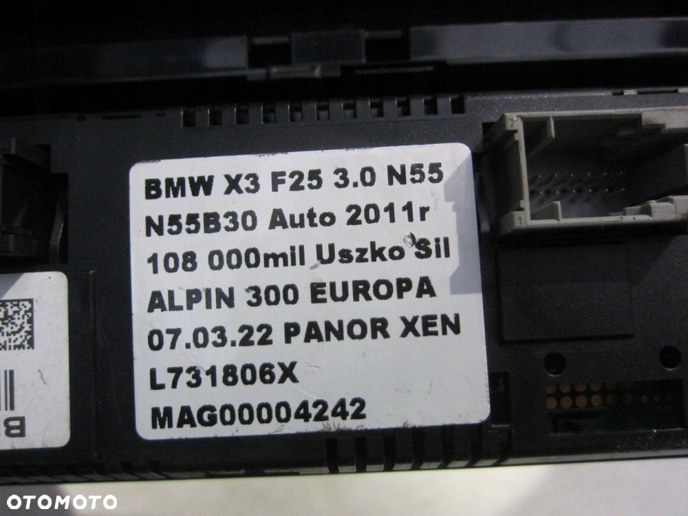 BMW F25 X3 PANEL KLIMATYZACJI STEROWANIA 9287629 - 3