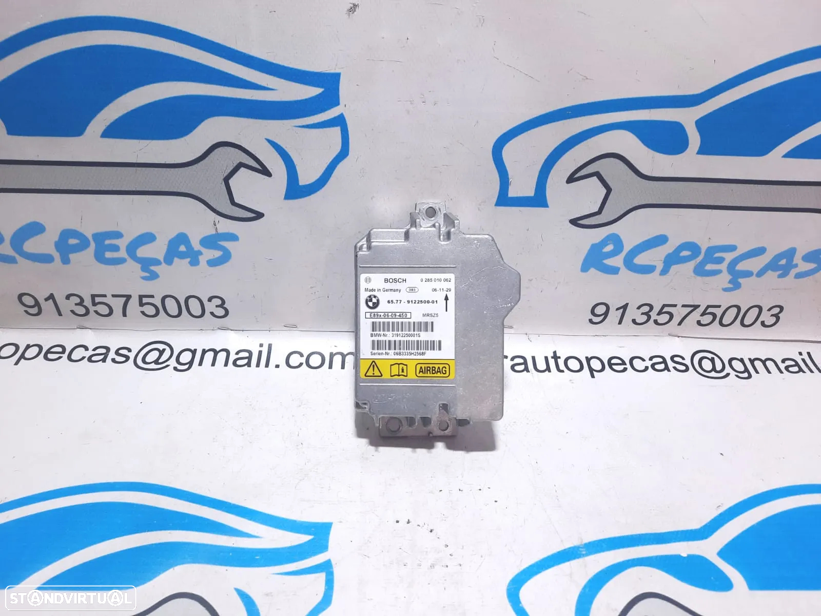 CENTRALINA ECU AIRBAG COMANDO UNIDADE CONTROLO BMW  SERIE 3 E90 E91 E92 SERIE 1 E81 E82 E87 0285010062 31912250001S 06B3335H2568F - 2