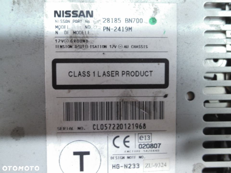 NISSAN ALMERA CZYTNIK NAWIGACJI CD 28185BN700 - 2