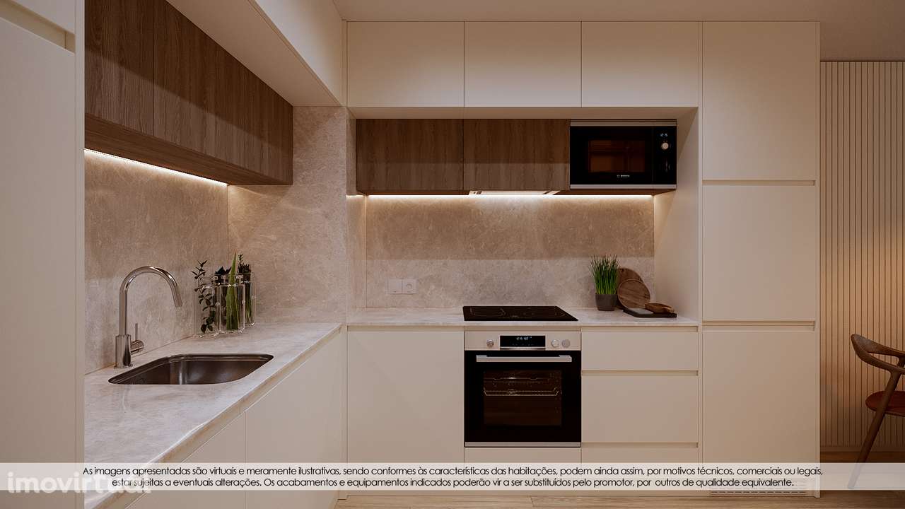 Apartamento T1 + OFFICE novo com varanda e garagem - Grande imagem: 2/26