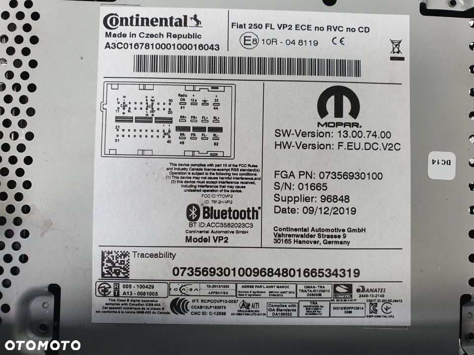 RADIO FIAT DUCATO III L3H2 07356930100 - 4