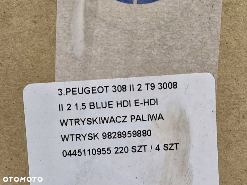 PEUGEOT 308 II 2 T9 3008 II 2 1.5 BLUE HDI E-HDI WTRYSKIWACZ PALIWA WTRYSK - 6