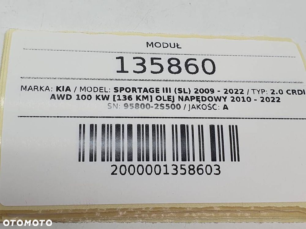 MODUŁ STEROWNIK KIA SPORTAGE III 95800-2S500 EUROPA - 5