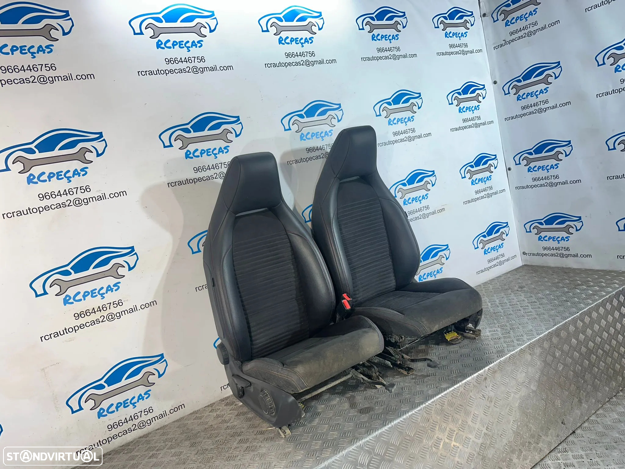 .Conjunto Bancos Pele Alcantra Frente Frontais Tras Traseiros Originais AMG Mercedes-Benz Classe A W176 2013–2018 - 3