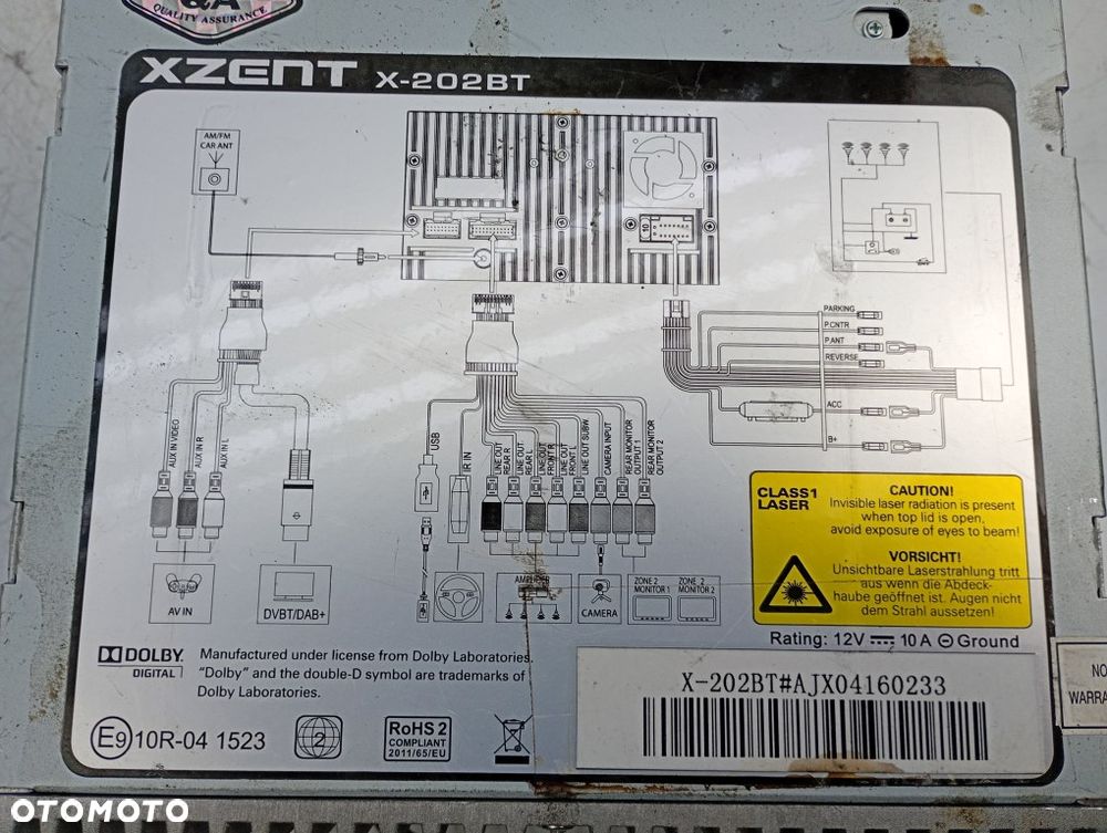 radio czytnik kart sd bluethoot usb XZENT X-202BT - 4