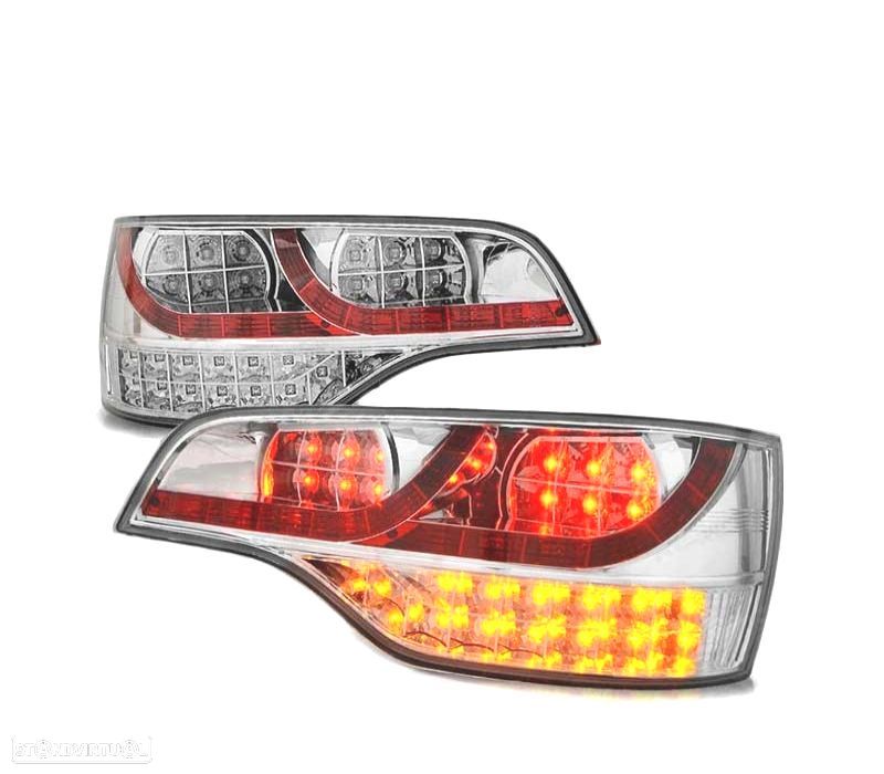 FAROLINS TRASEIROS LED AUDI Q7 06-09 CROMADO - 2