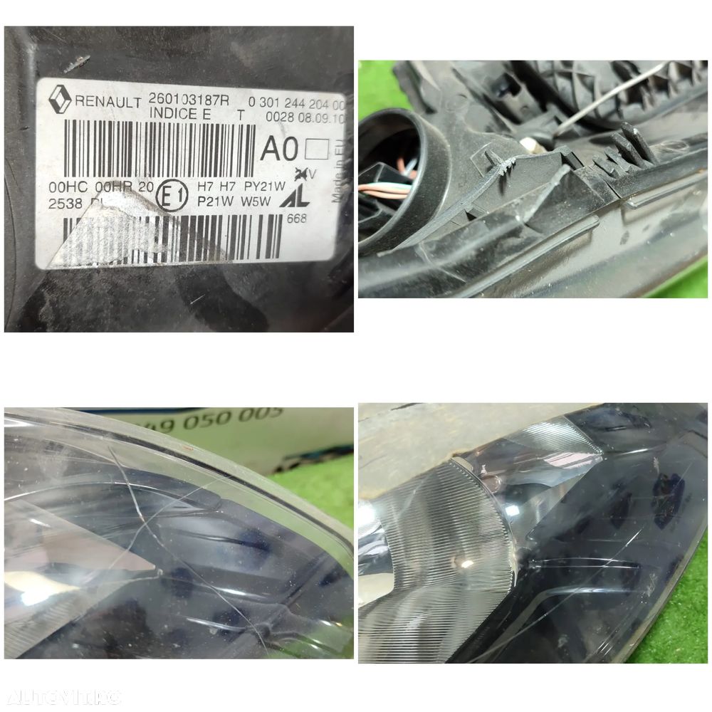 FAR DREAPTA HALOGEN RENAULT MEGANE 3 / COD OEM 260103187R / 0301244204 2008-2013 (4E2) - 8