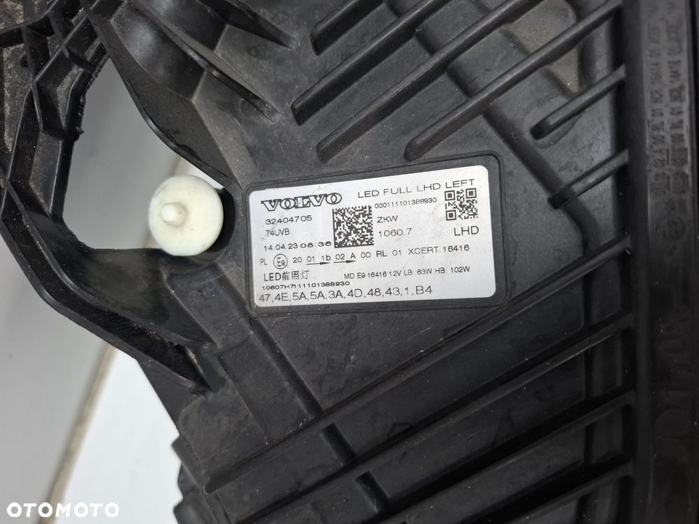 LEWA LAMPA PRZEDNIA PRZÓD VOLVO XC60 II LIFT FULL LED 32404705 IDEALNA - 10
