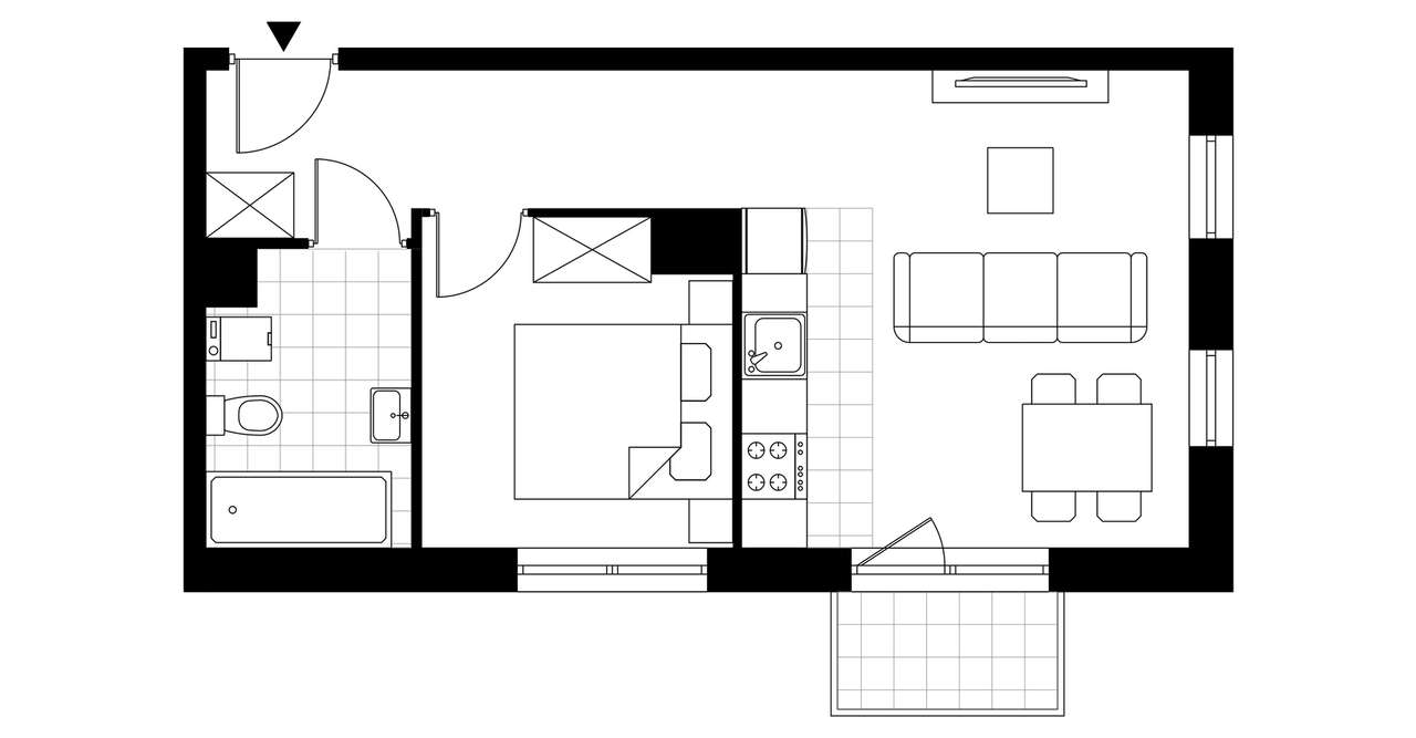 2-pokojowe mieszkanie 37m2 + balkon Bezpośrednio - Pełny obrazek: 3/7