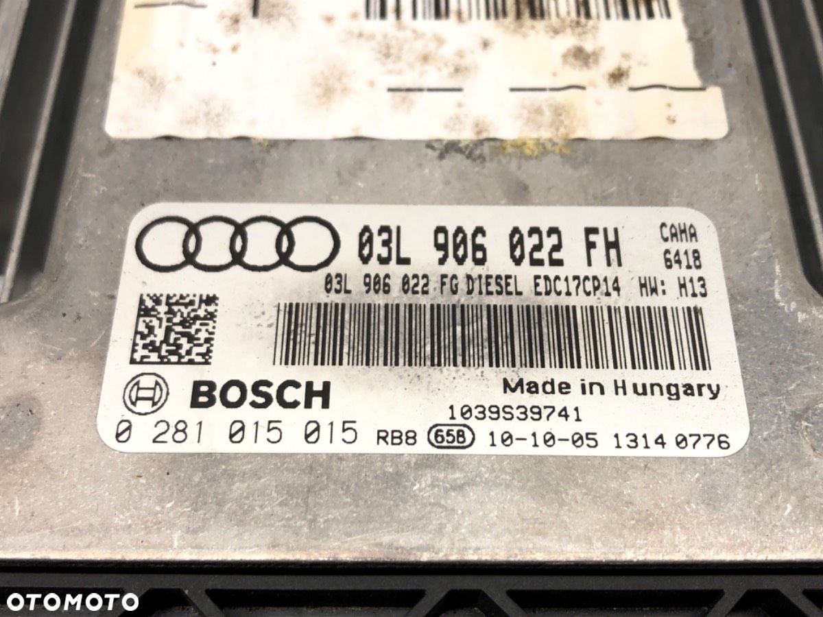 KOMPUTER SILNIKA - 156.00 PLN - AUDI A6 C6 Avant (4F5) 2004 - 2011 2.0 TDI 125 kW [170 KM] olej - 4