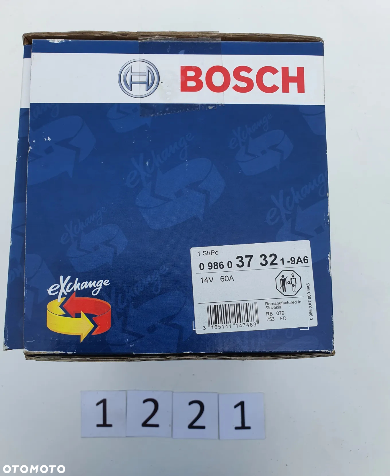 Alternator 14 V, 60 A, Bosch 0986037321, Renault 19, Rapid, Clio, BEZ ZWROTU / KAUCJI - 6