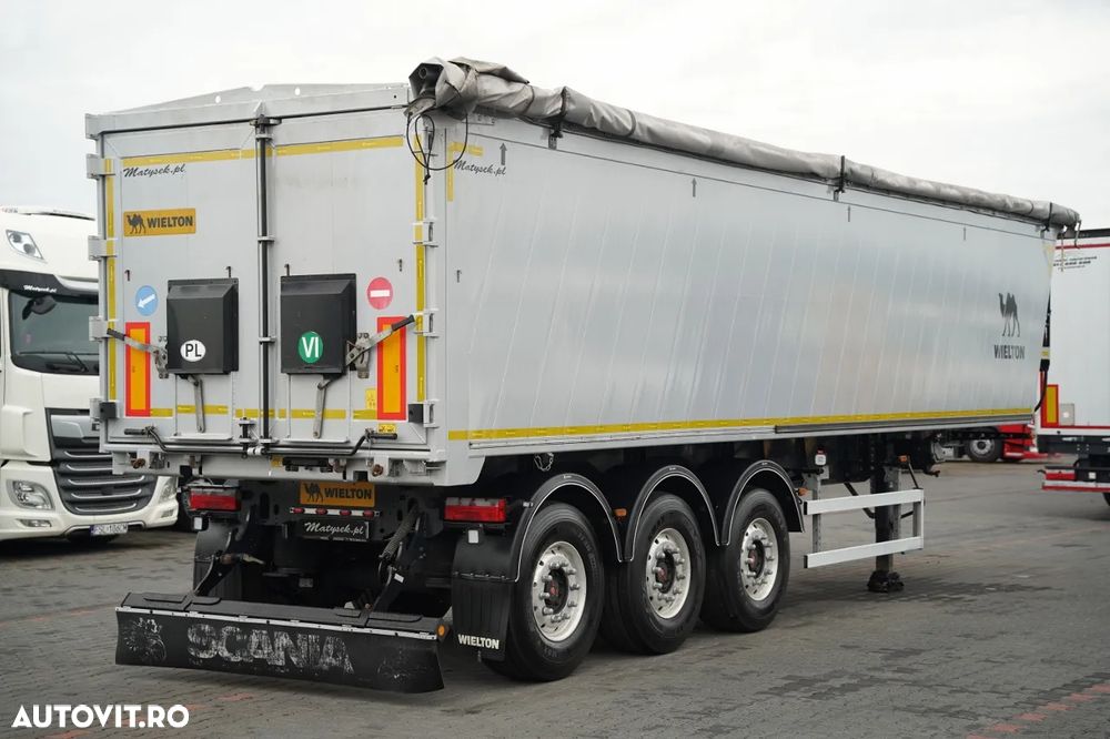 Wielton / SEMIREMORCĂ BASCULANTĂ - 46 m³ / ALUMINIU / AXĂ RIDICABILĂ / AXE SAF / GREUTATE: 6.130 KG / - 8