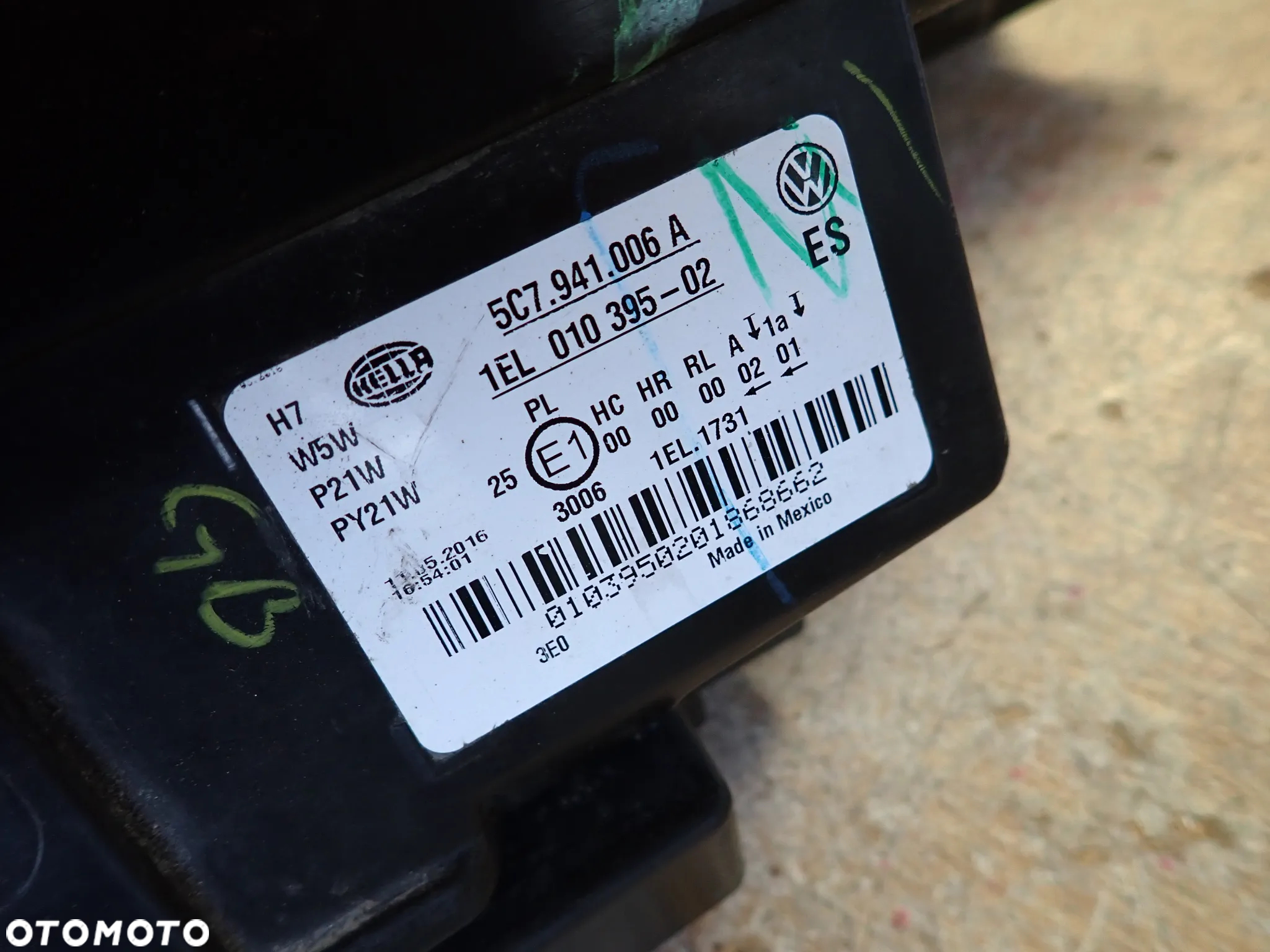 VOLKSWAGEN JETTA 5C LAMPA PRAWY PRZÓD 5C7941006A - 6