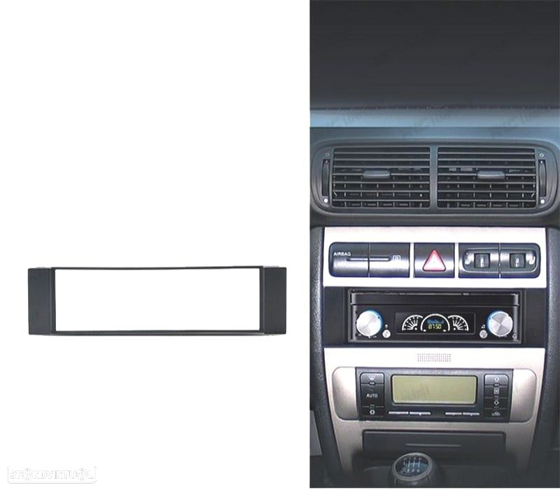 MOLDURA ADAPTADOR PRETO PARA RADIO 1-DIN PARA AUDI A3 8L A6 4B SEAT LEON TOLEDO FIAT SCUDO - 2