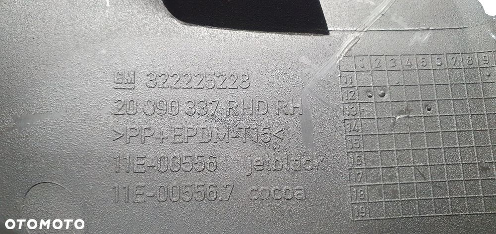 Osłona konsoli prawy przód przednia prawa Opel Zafira C 20890337 3222252228 - 5