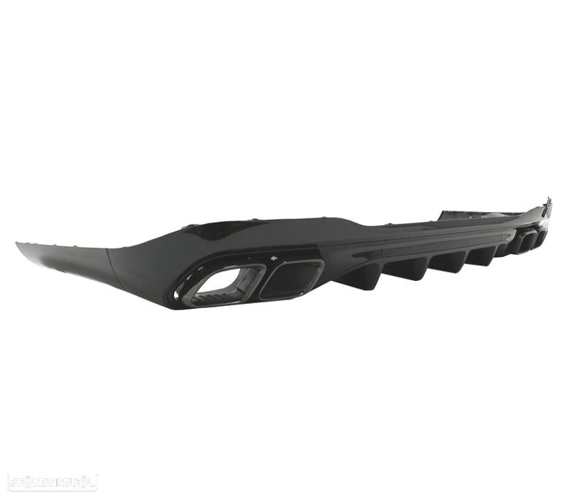 DIFUSOR MERCEDES W206 AMG 21- LOOK C63 + PONTEIRAS DE ESCAPE PRETAS - 6