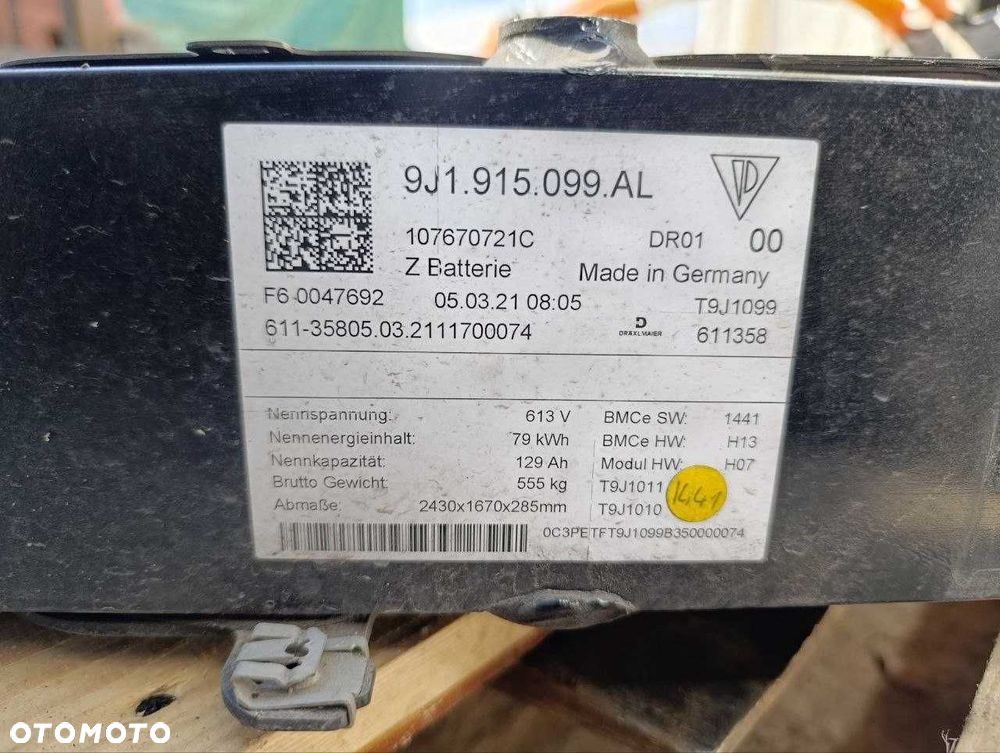 Akumulator Porsche Taycan 2021 RWD USA - 8