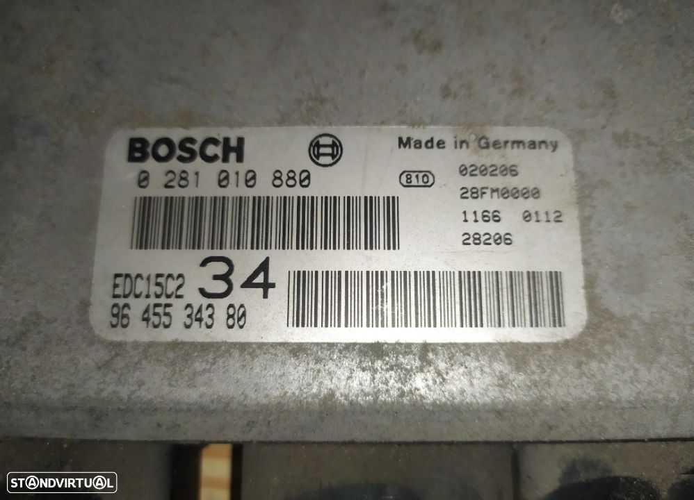 Centralina do motor Peugeot 607 2.2HDI 0281010880 9645534380 - 2