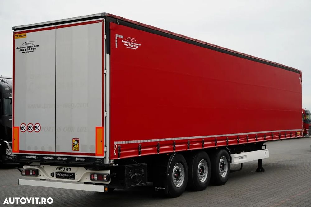 Wielton / CORTINĂ STANDARD / REMORCA DIN OȚEL - 9 M / AXĂ CULISANTĂ / SAF / ACOPERIȘ CULISANT / - 8